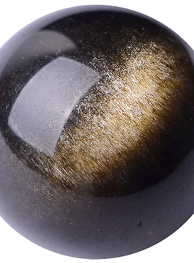 天然弧形金刚圈双猫眼黑曜石散珠