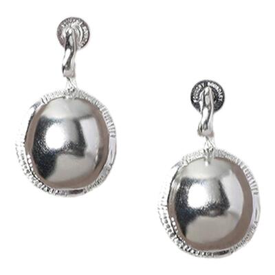 原创小众手工纹理圆盾耳坠