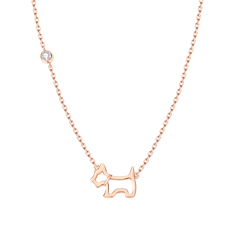 AGATHA/瑷嘉莎臻我镂空小狗项链锁骨链法式优雅轻奢圣诞礼物