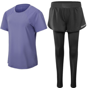 显瘦加肥加大码运动套装女胖MM短袖瑜伽服跑步健身服宽松训练上衣