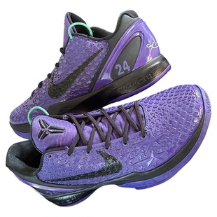 STY定制Nike Kobe6 ZK6黑紫湖人 耐克低帮实战篮球鞋男子科比同款