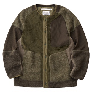 White Mountaineering 25FW 白山 山系抓绒华夫格拼料夹克外套