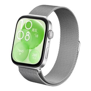 AW适用华为FIT4/FIT3表带FIT2磁吸金属表带watch fit4女钢带夏天watch fit3透气表带男款华为watchfit2手表链