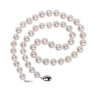 天然淡水无核珍珠项链近圆强光全珠链气质颈链送妈妈婆婆节日礼物