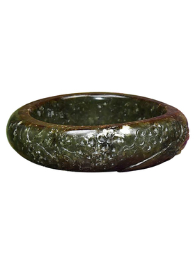 和田玉青玉枣红皮籽料手镯