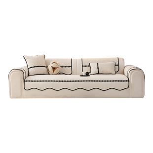 雪尼尔沙发垫四季通用2026新款坐垫子皮沙发专用固定防滑靠背盖巾