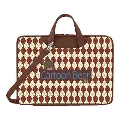 单肩包pu防水简约卡通电脑包