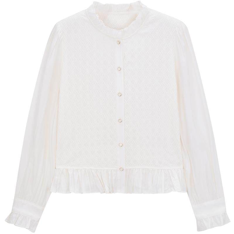 mindbridge2026年春季新款立领长袖衬衫上衣女士衬衣女装