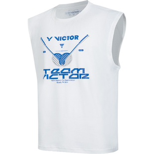 victor胜利羽毛球服男款运动透气针织无袖T恤T-60033威克多正品
