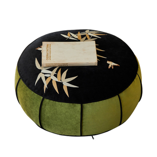 蜡笔派巴山竹夜坐墩新中式可拆洗靠垫客厅沙发搁脚凳多功能软凳L