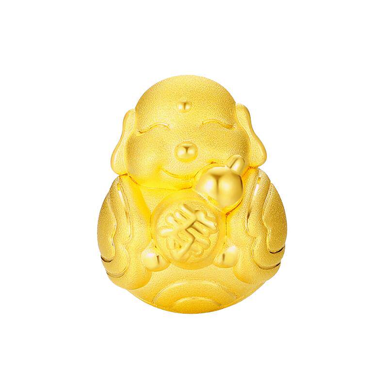 福禄寿小佛聚财进宝配绳足金饰品