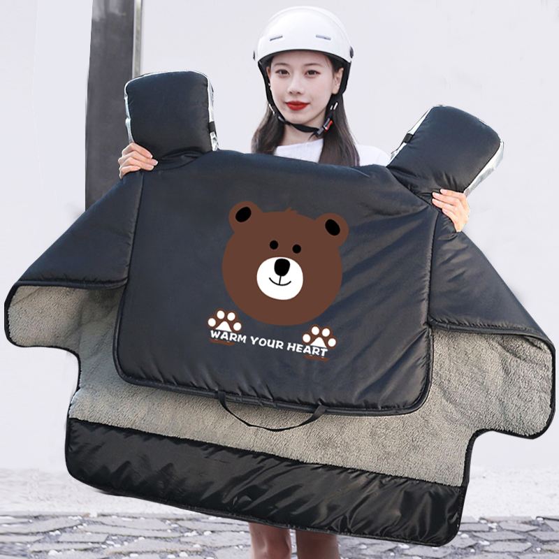 小电动自行车挡风被冬季加绒加厚防水防寒电瓶摩托2024新款防风罩