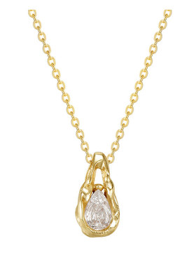 森吾D色莫桑钻水滴项链女