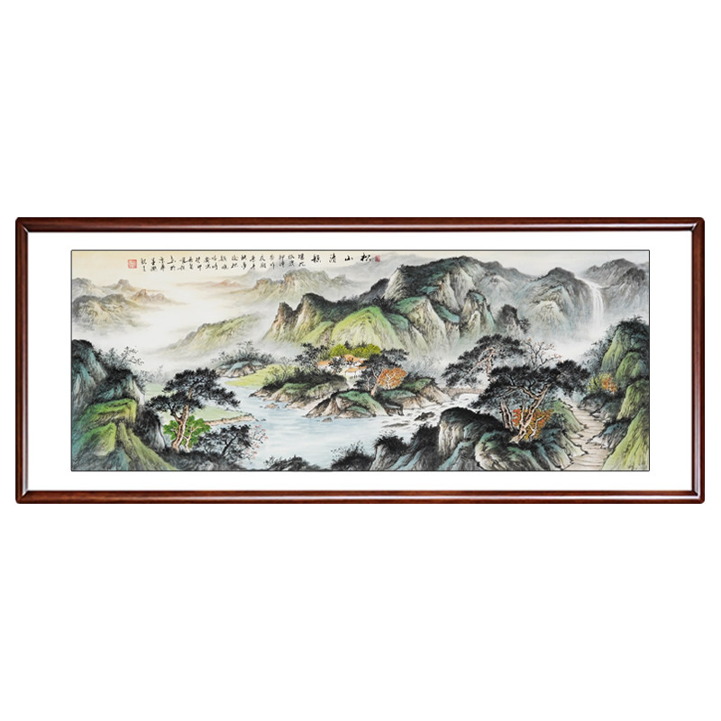国画手绘真迹山水画客厅挂画靠山图招财办公室装饰挂画字画水墨画