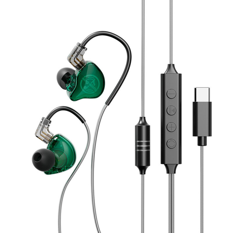 有线耳机挂耳式typec接口hifi音质圆孔入耳式直播k歌专业歌手耳返