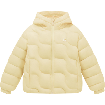 英氏短款轻薄女童连帽鹅绒羽绒服