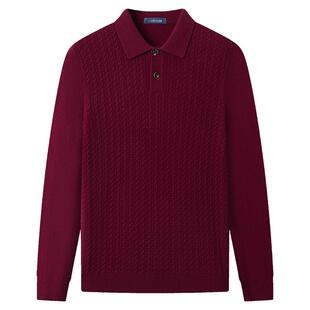 [山羊绒羊毛]梦特娇男士本命年羊毛衫马年冬装提花毛衣加厚保暖J