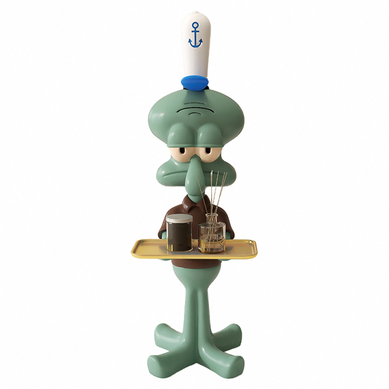 网红章鱼哥托盘落地大号摆件电视柜沙发旁装饰客厅置物架钥匙收纳