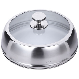 加高锅盖家用加厚不锈钢钢化玻璃32CM锅盖炒锅蒸锅盖子玻璃盖通用