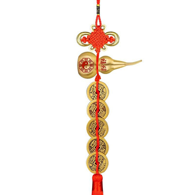 五帝钱铜葫芦挂件门对门招财镇宅