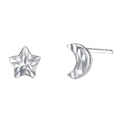 梦金园日月星辰PT950铂金耳钉