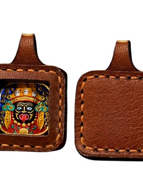 藏式纯手绘擦擦皮壳小巧唐卡吊坠