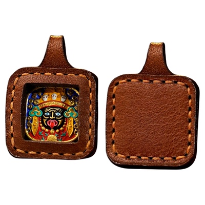 藏式纯手绘擦擦皮壳小巧唐卡吊坠
