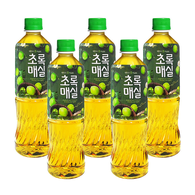 韩国原装进口woongjin/熊津青梅饮料5瓶装0脂0钠