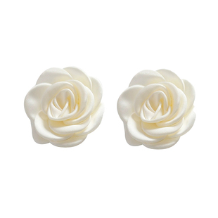 山茶花发绳气质发圈奶白色百搭头饰发夹碎发夹甜美少女侧边刘海夹