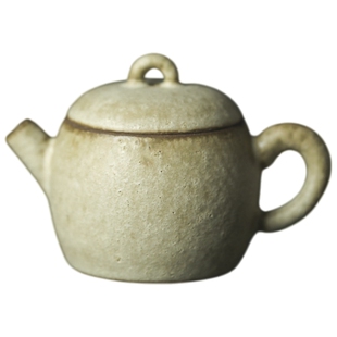 景德镇纯手工复古陶瓷茶具粗陶开片粉引泡茶壶古朴可爱球孔出水好