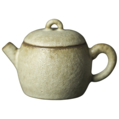 粗陶开片粉引泡茶壶古朴可爱球孔