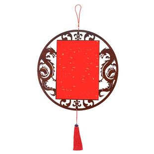 空白手写斗方福字中国结挂件新年结婚乔迁新房装饰品木质镂空雕刻软卡镜片万年红洒金宣纸中国风创意礼物摆件