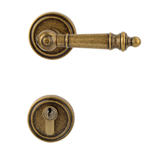 萨曼利雅铜锁黄铜静音磁吸复古美式房门锁实心把手室内分体锁2360