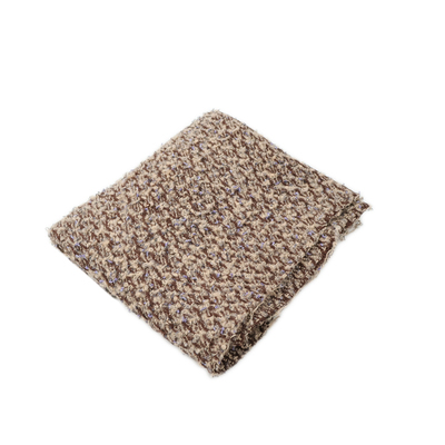 进口 卡其棕色亮丝小香风编织粗花呢羊毛料面料套装裙子西装布料