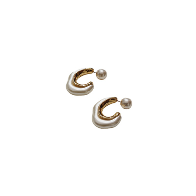 WEARRING法式浪漫复古耳钉女二种戴法高级百搭珍珠耳环耳圈