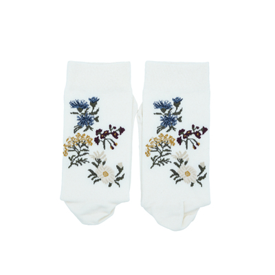 beeff花卉图案中筒袜压力袜瘦腿