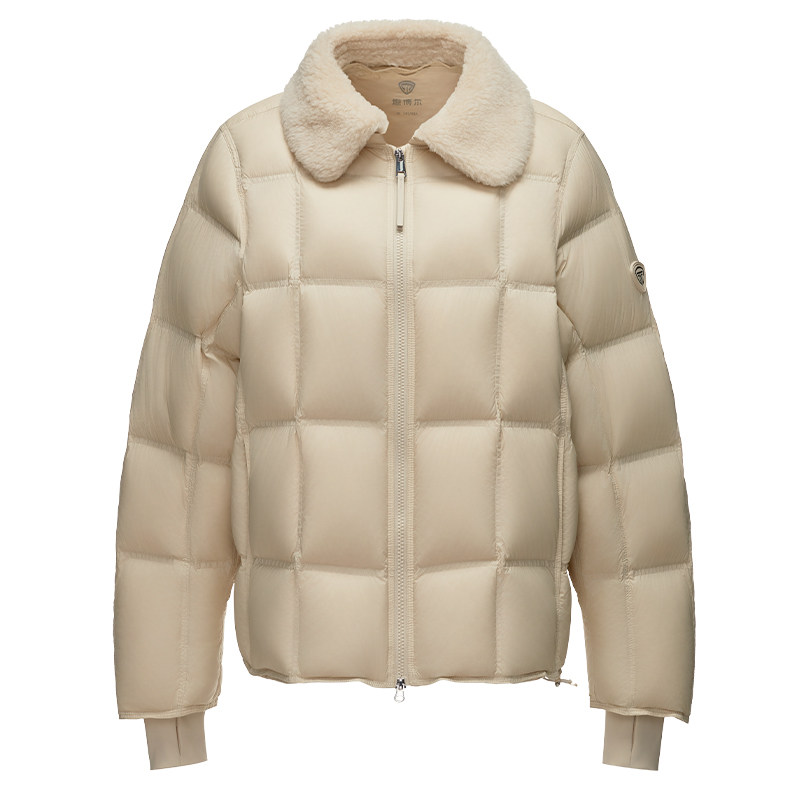 坦博尔羽绒服女短款布朗尼脱卸领25冬季新款高品质毛领外套-ZB