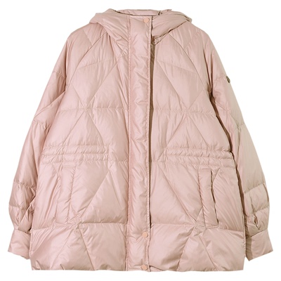 GESGOO温柔粉色一手长羽绒服连帽