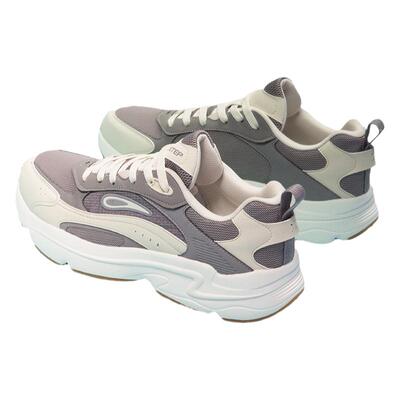 复古休闲风休闲鞋特步厚网面透气