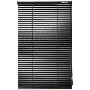 美尔耐黑色铝合金百叶窗帘免打孔家用防水遮光升降卫生间浴室卷帘