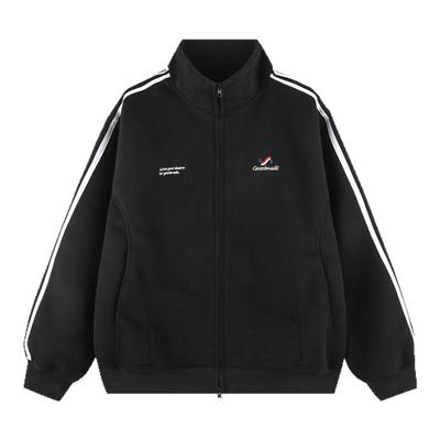 港仔文艺男美式三条杠运动外套男