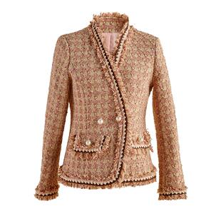 短款毛呢外套女小个子粗花呢秋冬女款新款小香风名媛上衣春秋名媛