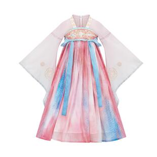 十三余童装[胭脂霁月]国风汉服女童新款连衣裙刺绣套装春夏款