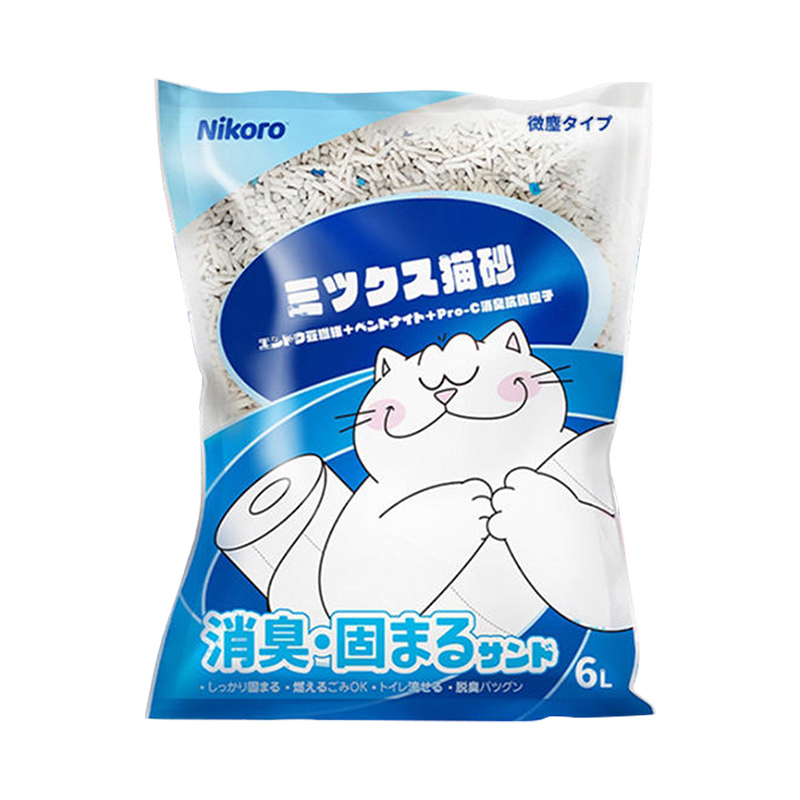 妮可露猫砂nikoro日本混合猫砂除臭抑菌速溶易结团豆腐膨润土猫沙
