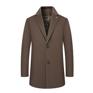 皮尔卡丹双面呢西服男羊毛呢子西装短款冬季加绒加厚男装大衣外套