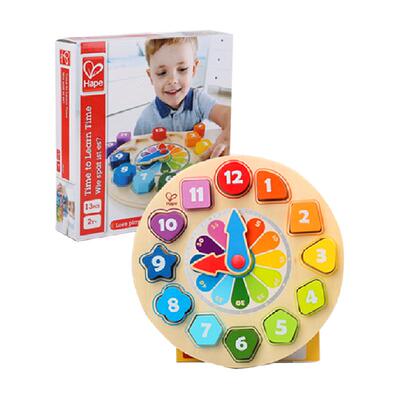 Hape拼图拼插配对时钟拼图