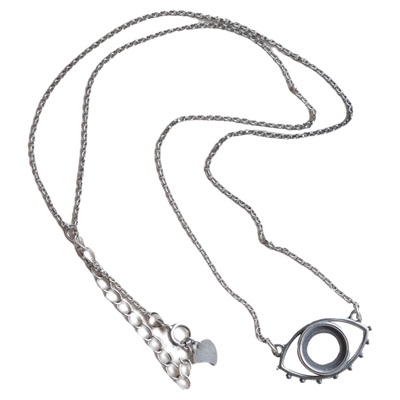 燕子家纯银全知之眼复古吊坠托项链空托vintage925银坠子托配件