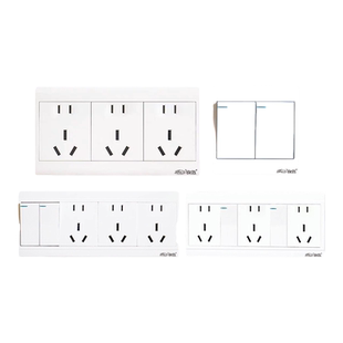 锦迈开关插座明装二开十五孔单/双控开关一键断电双开2开15孔线盒