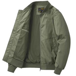 春秋款飞行员夹克男纯棉宽松大码美式复古休闲青年工装外套棒球服