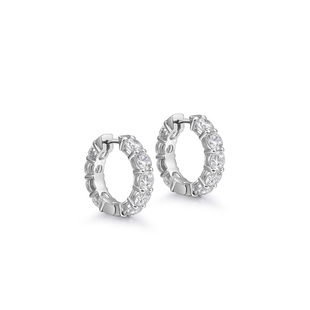 Victoria Crowne英伦王朝  40分大颗莫桑石满钻耳圈耳环生日礼物